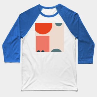 Mid Century Modern colored circle and rectangles Baseball T-Shirt